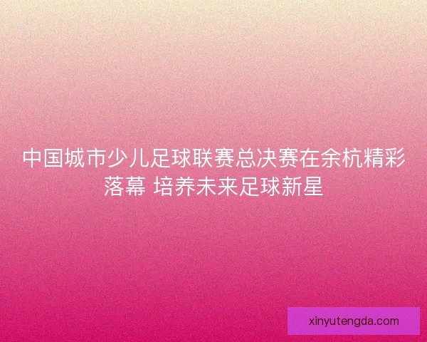 中国城市少儿足球联赛总决赛在余杭精彩落幕 培养未来足球新星