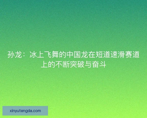 孙龙：冰上飞舞的中国龙在短道速滑赛道上的不断突破与奋斗